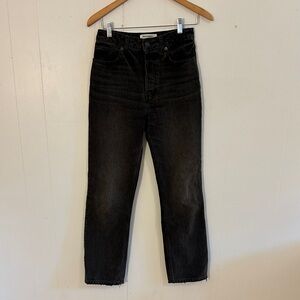 Reformation Black Wash Straight Jeans